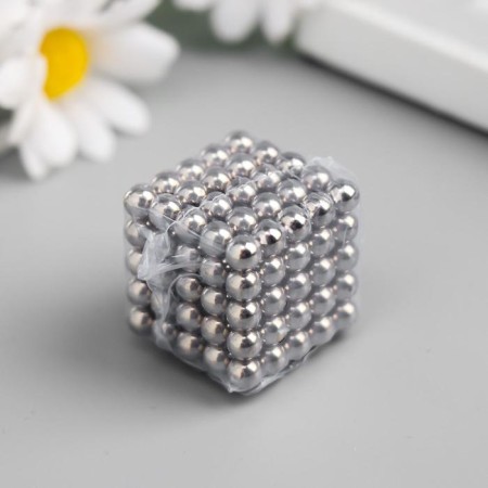 Antistress Magnet "Neokub" 125 balls d = 0.6 cm (silver)