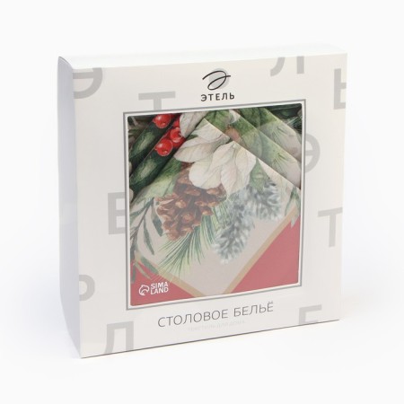 Set of Ethel "Christmas Wreath": a tablecloth 150x180 cm, with VGMO, salf. 40x40 cm - 8 pcs-6