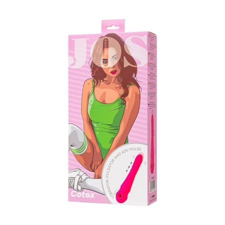 Jos Cotox vibrator with vacuum stimulation, 23 cm, silicone, pink color-8
