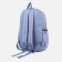 A backpack with a zipper, 3 outer pockets, blue color