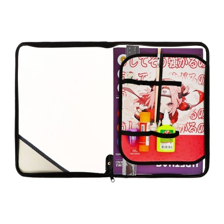 A4 labor folder, plastic, lightning around, folding bar, with a filling of 10 items, calligrata, PTR-1, "Anime Sakura"-2