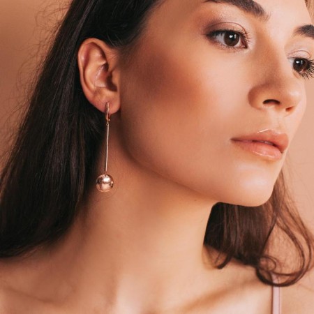Earrings "minimal" asymmetry, gilding-1