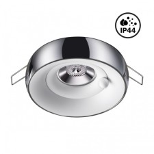 The lamp is built -in moisture -proof Novotech. Water, 50W, GU10, 39x98x98 mm, white color, chrome