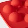 Form for chocolate of the share "Shar", silicone, 15 × 15 × 2 cm, 6 cells, red color