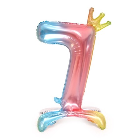 Foil ball 32 “The number 7 with the crown”, the gradient on the stand