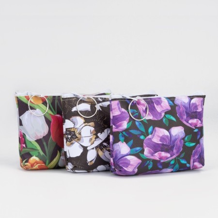 Women's wallet with zipper, color mix