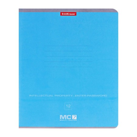 Notebook of 12 sheets in the Erichkrause "MC-7" line, covered cardboard cover, OFSET block 100% whiteness, mix-10