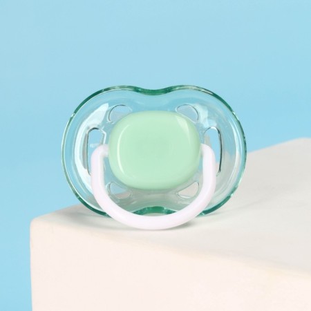 Nipple - classic dummy, silicone, +6 months, with a cap, green color-3
