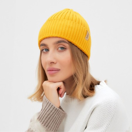 Women's hat Minaku "Bini" color mustard, size 56-58