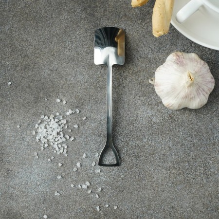 A dessert spoon made of stainless steel Magistro “shovel”, length 15.5 cm, rectangular shape, silver color-7