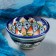 PIALA RISTAN CIRAMICA "Flowers", 8.5 cm, small cognac, mix