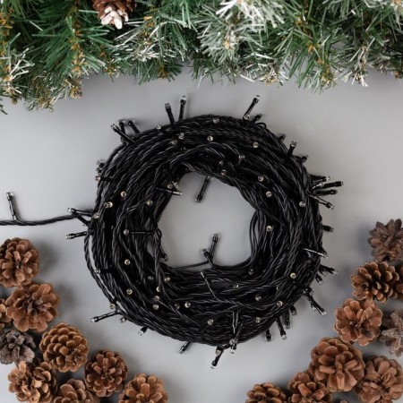 Garland “thread” 20 m, IP44, dark thread, 200 LED, glow warm white, 8 modes, 220 V-1
