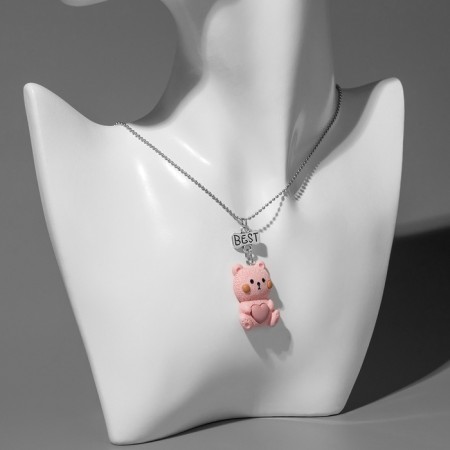 Kulons "Demetrons" bears, pink color in silver, 40 cm-6
