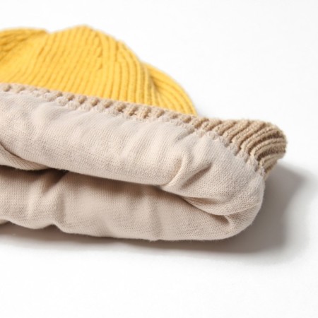 Children's hat minku rr 50-52, mustard/beige color-2