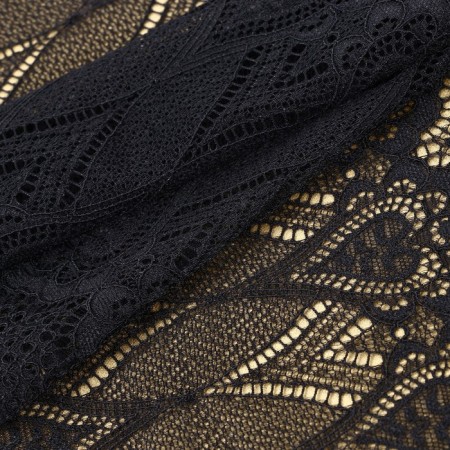 Lace elastic fabric, 185 mm × 2.7 ± 0.5 m, black color-1