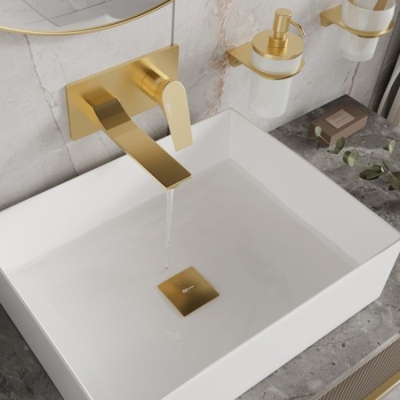 Wasserkraft 5530 shell mixer, single, built -in, gold-1