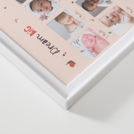 Photo frame in 12 photos 3x3 cm with a stamp. "Such a small" white 2x38x20 cm-3
