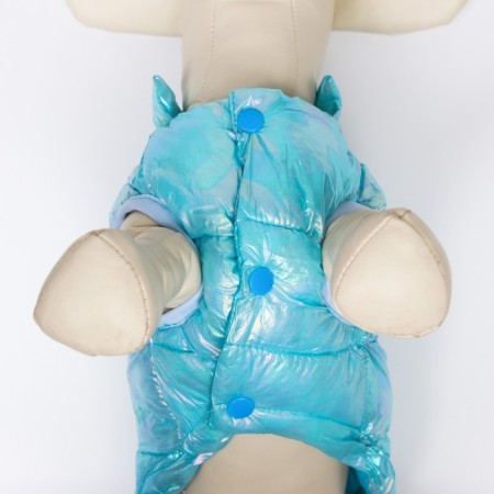 Dog jacket two -sided with a weight, size 10 (DS 25 cm, OG 34 cm, Osh 24 cm), Blue-4