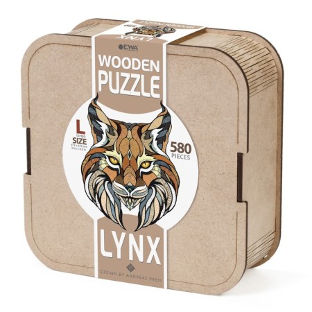 Wooden, figured puzzle Ewa "Lynx", 47x38 cm-4
