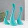 Ceramics candlestick for 1 candle "wave" d = 2.5 cm, turquoise, set 3 pcs h = 20, 25 and 30 cm
