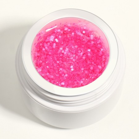 Enlargia gel, with sparkles, 3 phase, 15 g, led/uv, the color is transparent, pink-4