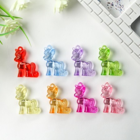 Decor for creativity plastic "Unicorn" transparent set of 8 pcs 3.4x4.1x1.1 cm mix
