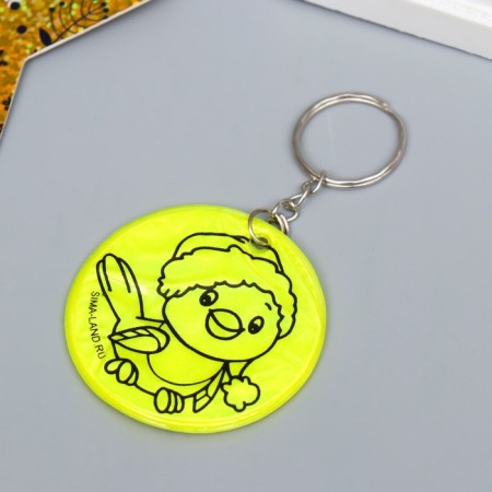 Browler plastic reflective "chick in the New Year's cap" mix 5x5 cm-2