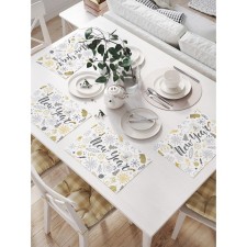 A set of napkins for setting the New Year table, rectangular, size 32x46 cm, 4 pcs