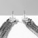 Hanging earrings with Hollywood rhinestones of rectangles, white color in silver, 19.5 cm