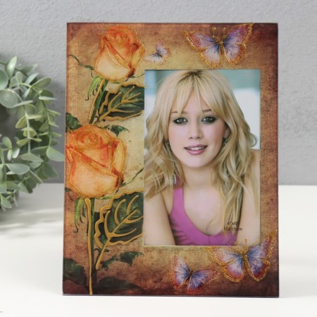 Photo frame glass "TZCH-016" 10x15 cm, col. brown