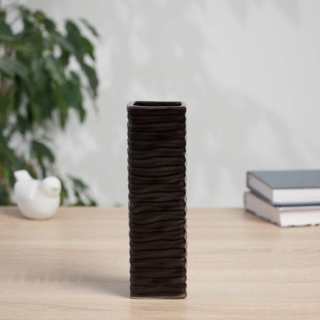 VAZ Coramics Table "Thiago" waves, 18x5.5 cm, black