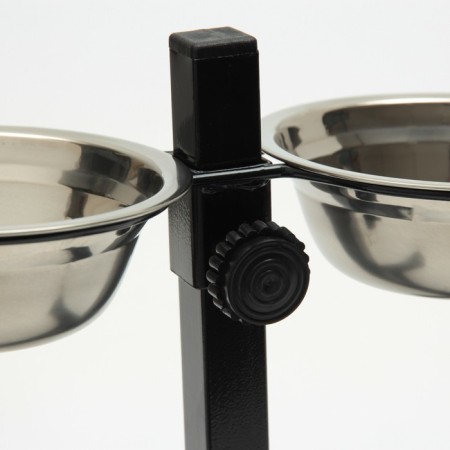 A stand with bowls, 2 x 250 ml, height 25 cm, collapsible, black-3