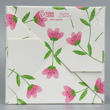 Gift box for flowers with PVC lid, packaging, “educator”, 12 x 12 x 12 cm-4