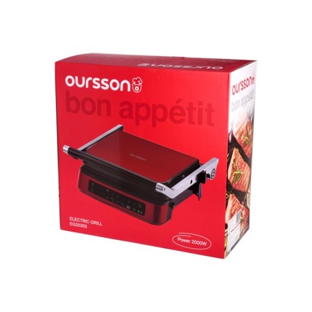 Electric grill Oursson EG2035S/DC, 2000 watts, anti -stick coating, dark cherry-13