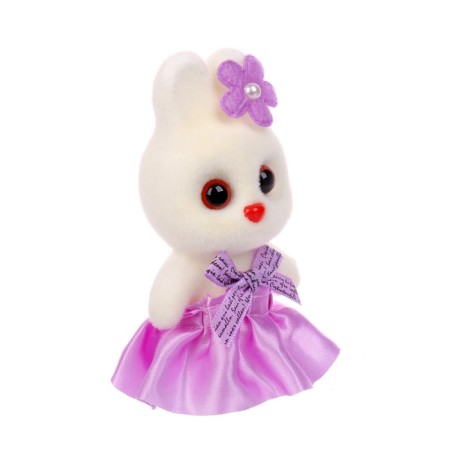 A toy of foam "Bunny with a flower", 13 cm, set 3 pcs., Mix color-2
