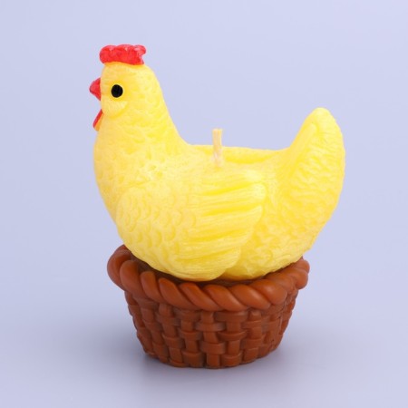 Decorative candle "Chicken in a basket"-2