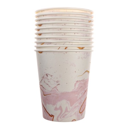 A set of paper dishes is a disposable “marble”: 10 glasses, 10 plates-4