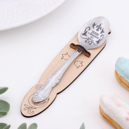 Spoon Named, tea, with an engraving "Denis", h = 14