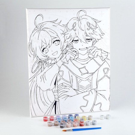 Picture on numbers on a canvas with a subframe "Gemini", 40 x 50 cm-1