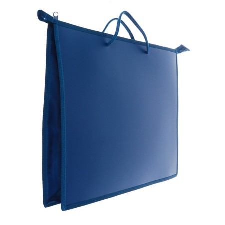 A folder for drawings and drawings A3, 420 x 343 x 50 mm, with handles, plastic, zipper from above, 0.9 mm, "standard" pr 3, dark blue-1
