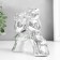 Souvenir ceramics "Two owls on the snag" silver 15x4.5x13.3 cm