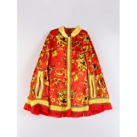 Carnival costume "Folk festivities of Khokhloma Red": cape, kokoshnik, district. 42-50-1