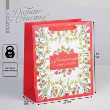 Package Gift Laminated Horizontal, Packaging, “Beloved Educator”, ML 27 x 23 x 11.5 cm