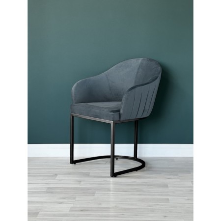 SHELL chair, 56 × 63 × 83 cm, blue color, black frame