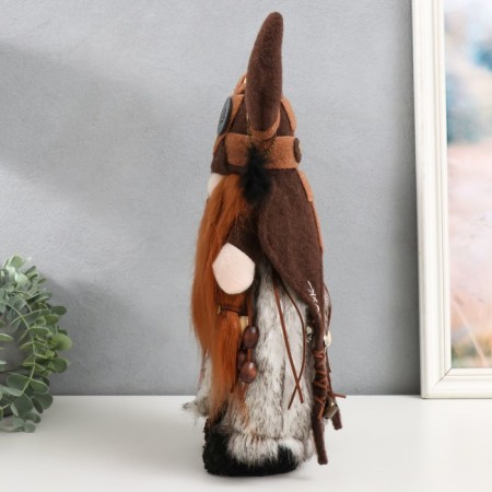 Interior doll "Viking with ax" Red 15x12x35 cm-3