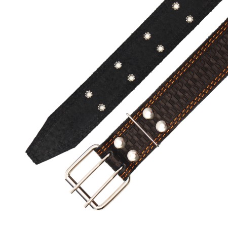 Collar leather embossed single-layer, dimensionless, 74 x 4.5 cm, Osh 35-65 cm, mix of flowers-4