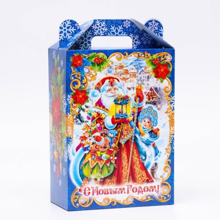 Gift box New Year's fair blue 18.5 x 10 x 30.5 cm-1