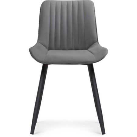 Stool on a metal frame Seda metal/velor, black/dark gray 50.5x57x83 cm-2