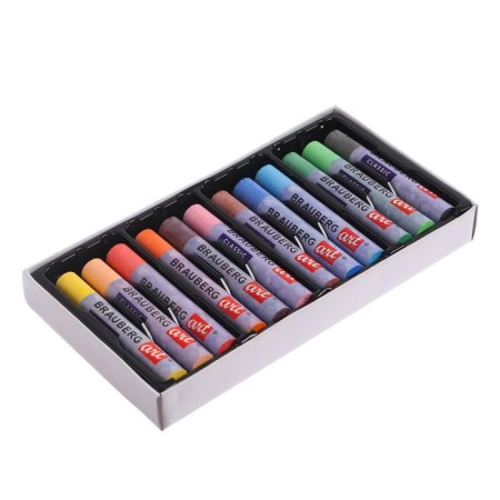 Oil pastel 12 colors, Brauberg Art Classic, thickened-1