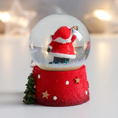 Souvenir Polystone Water Ball "Santa Claus with asterisk" 4.5x4.5x6.5 cm-4